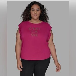 Karl Lagerfeld Paris C'est La Vie Studded Top